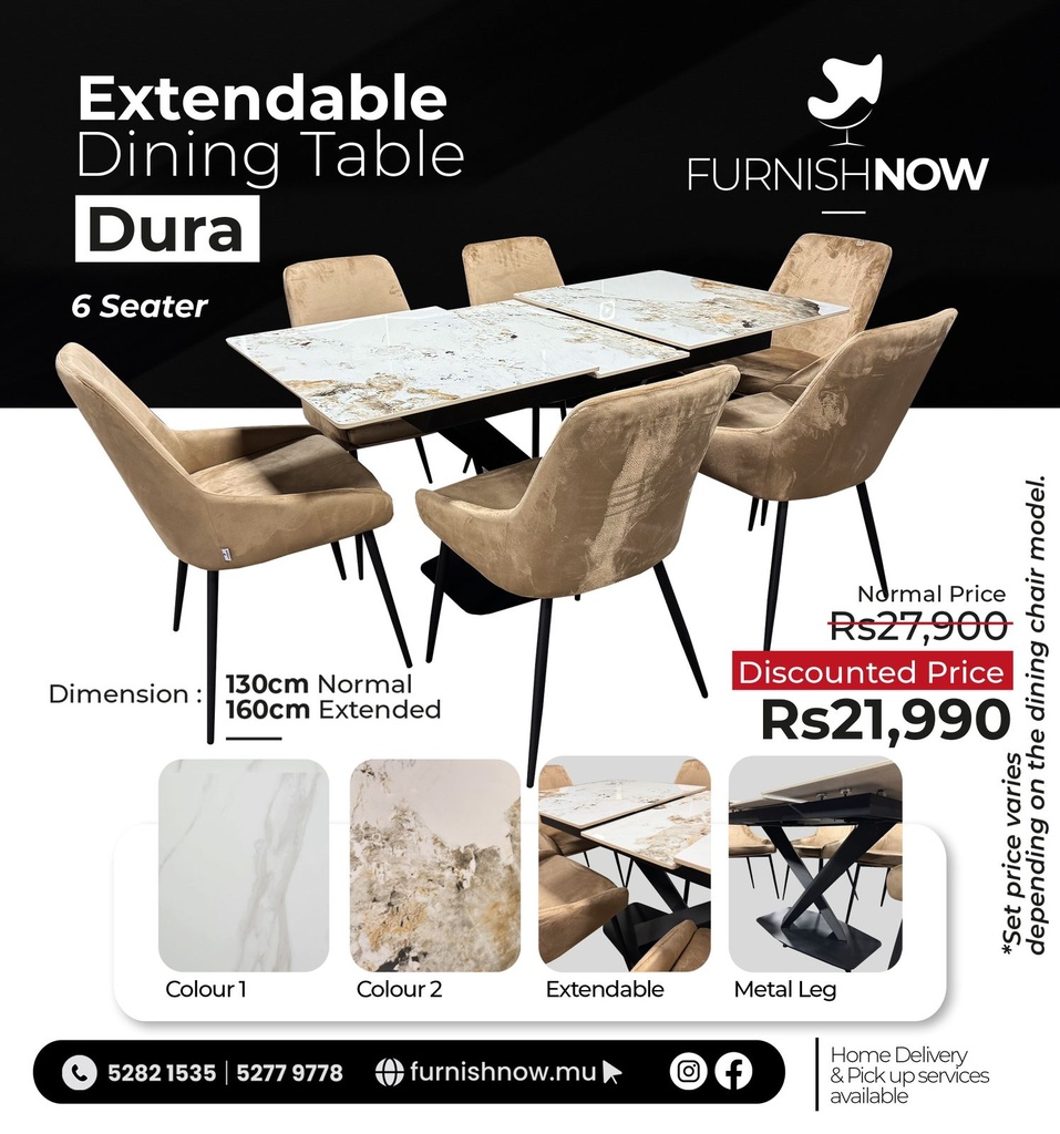 Extendable Dining Table Dura (6 Seater)