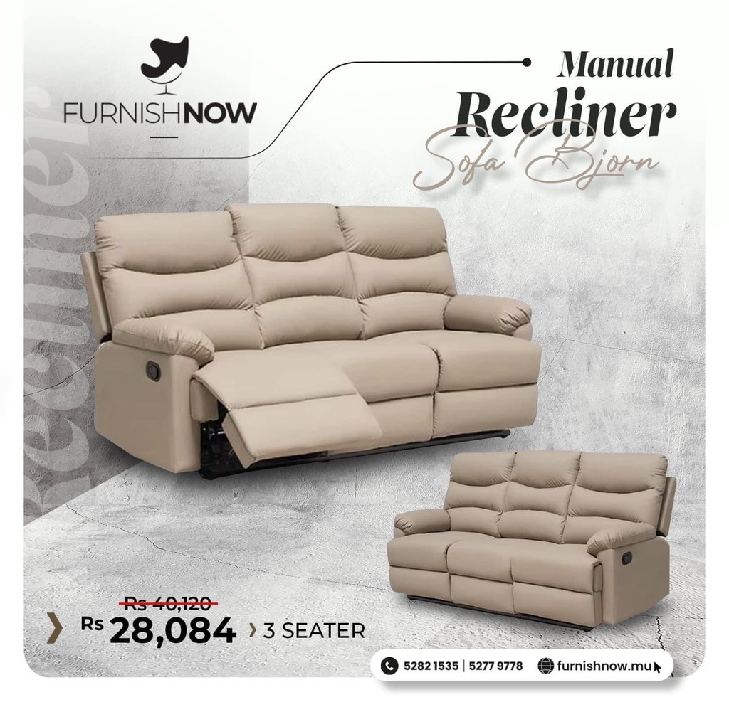 Manual Recliner Bjorn(3 seater) 