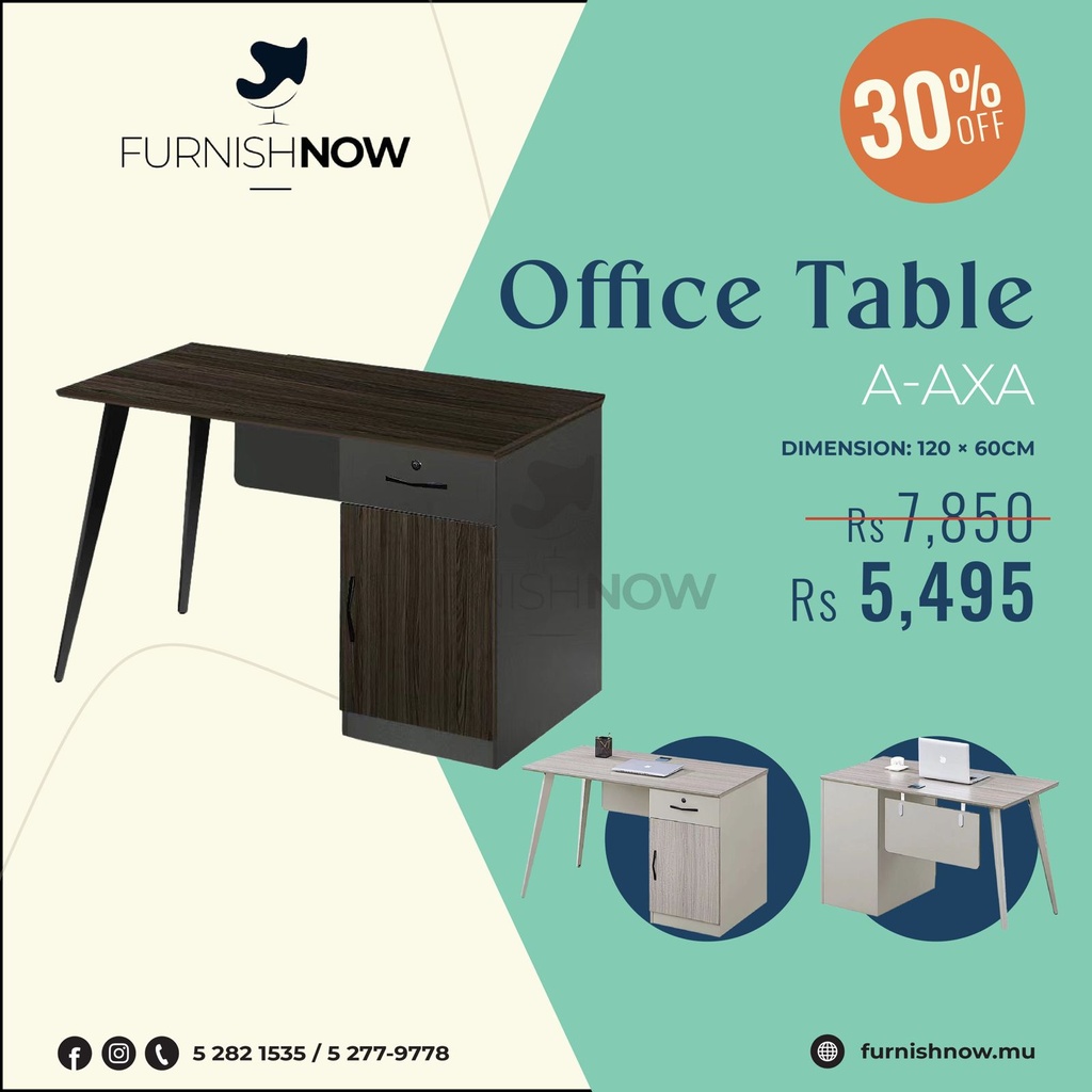 Office Table Ref: A-AXA Brown & Anthracite Grey