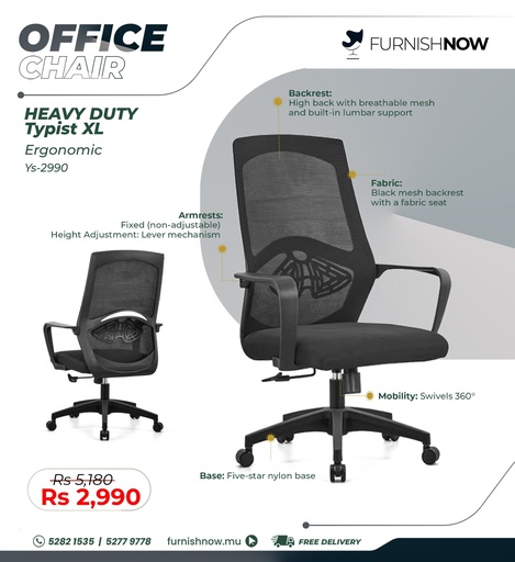 Heavy Duty Typist Chair XL (Ys-2990)