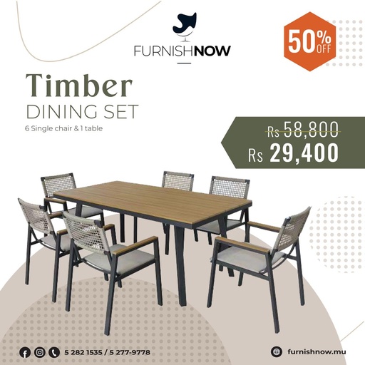 Timber Dining set(kjf3667) 