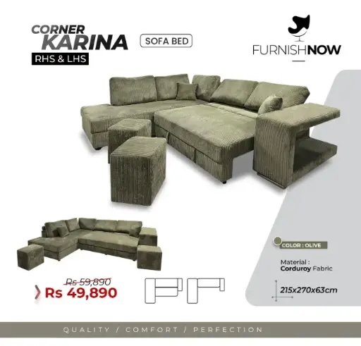 KARINA Corner SofaBed RHF