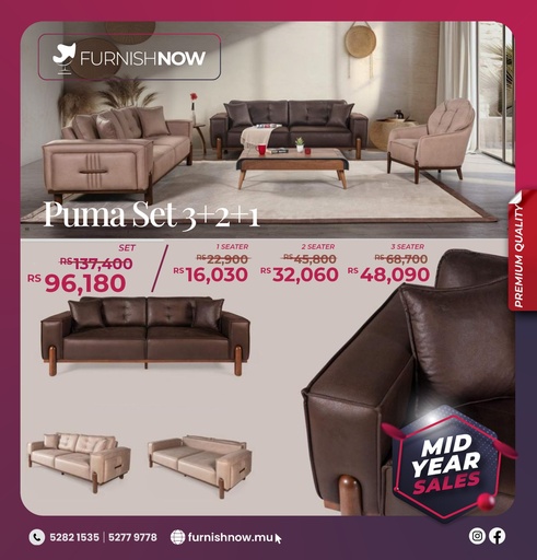 Turkish Sofa Puma- 1 Seater