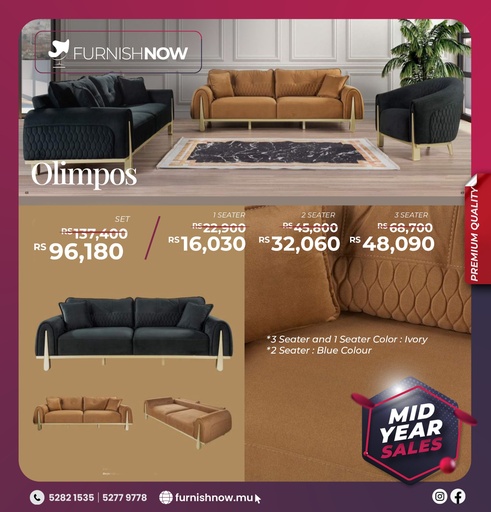 Turkish Sofa Olimpos- 2 Seater